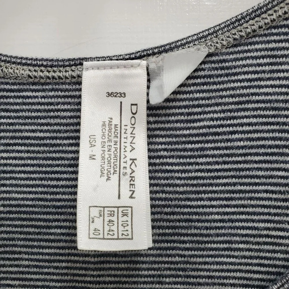Donna Karan Intimates Women's Gray Stripe Sleeveless Sleep Tank Top Size M - Picture 3 of 4